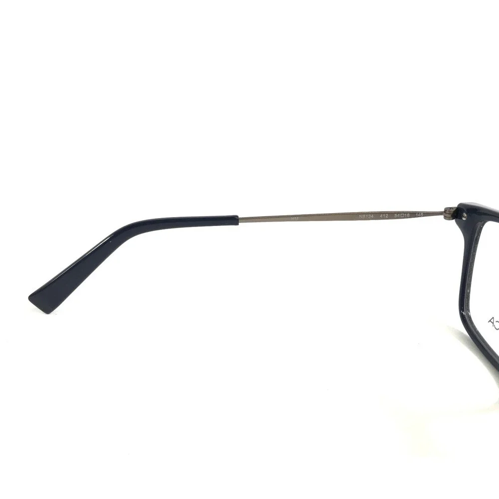 Nautica Eyeglasses Frames N8134 412 Shiny Navy Rectangle Full Rim 54-18-145
